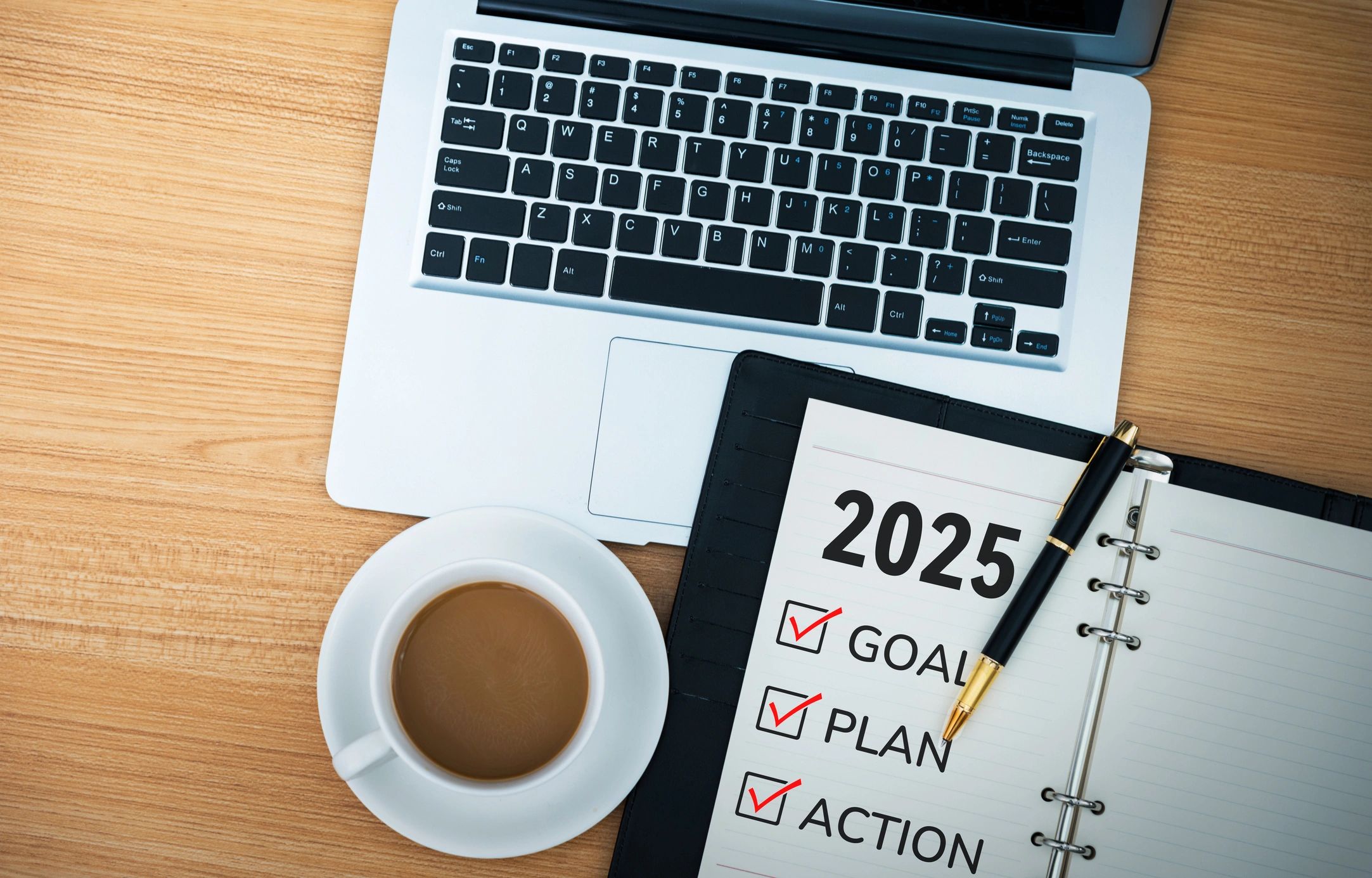 Planning notes and calendar on a desk